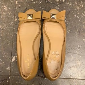 Patent leather nude Kate Spade peep toe, size 8